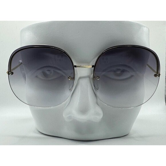 New 1970s Vintage Oversize Sunglasses Large Gold Rimless Brown Fade Lens | #632 main image 8